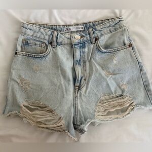 Zara Light Blue Denim Shorts